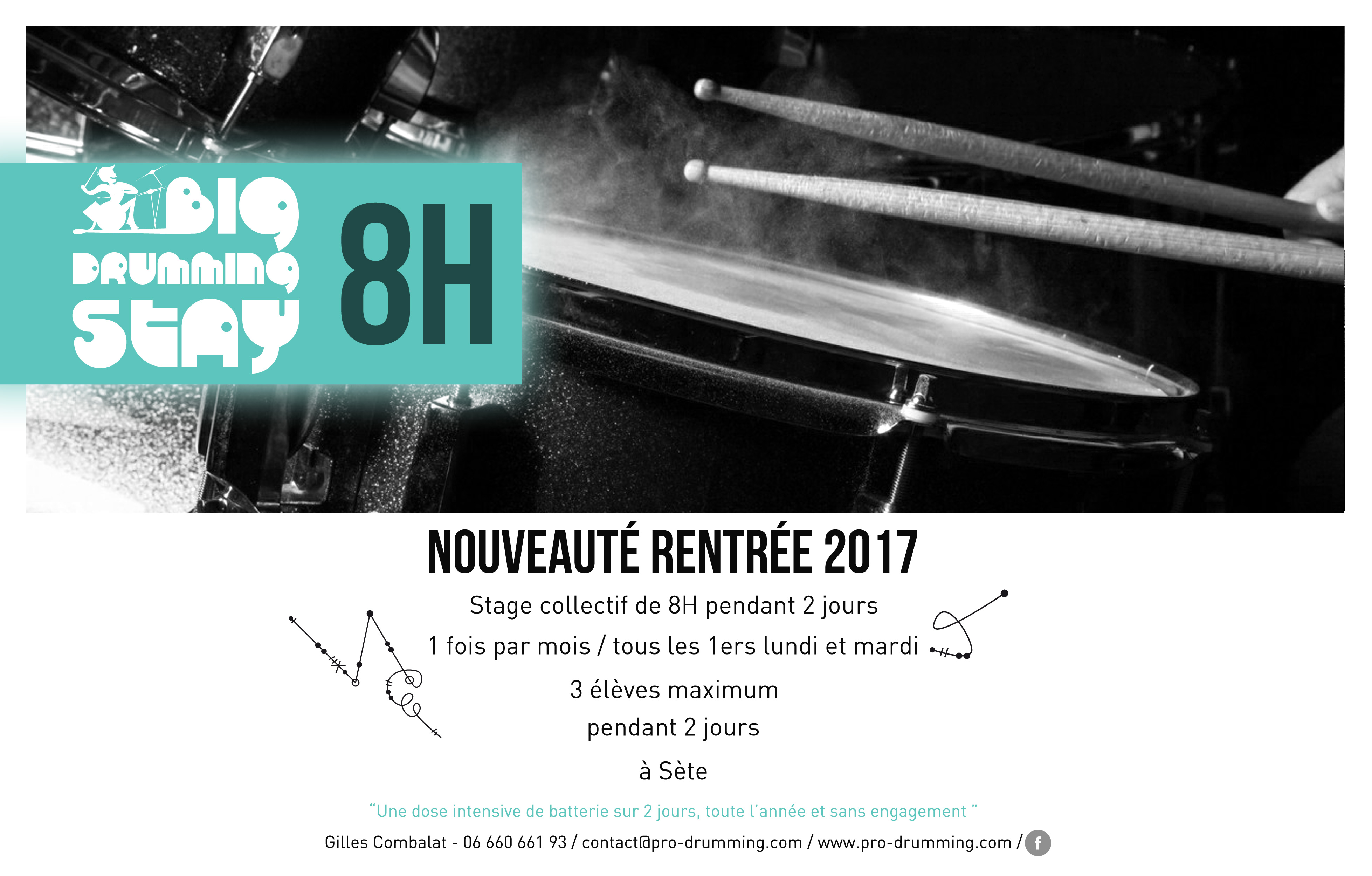 Nouveauté 207 - 8H de batterie sur 2 jorus tous les mois chez Pro Drumming